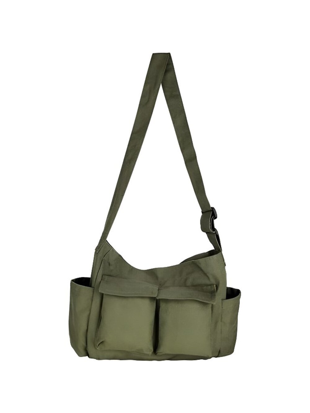 Canvas Shoulder Tote Bag w/ Multiple Pockets,Large Hobo Crossbody Bag for Women